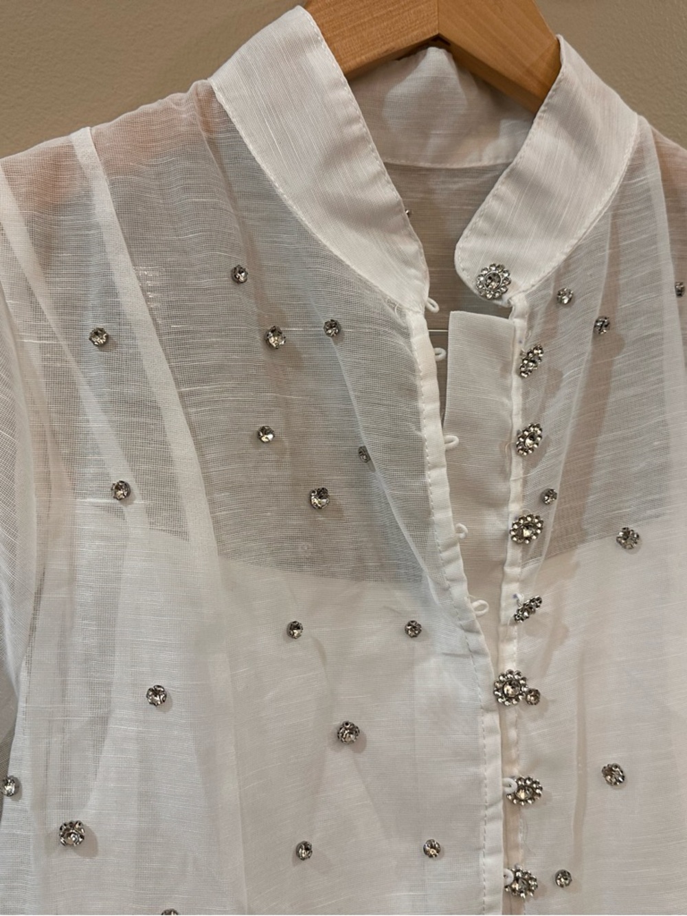 Embellished White Tie-Waist Mini Dress - Picture 8 of 9